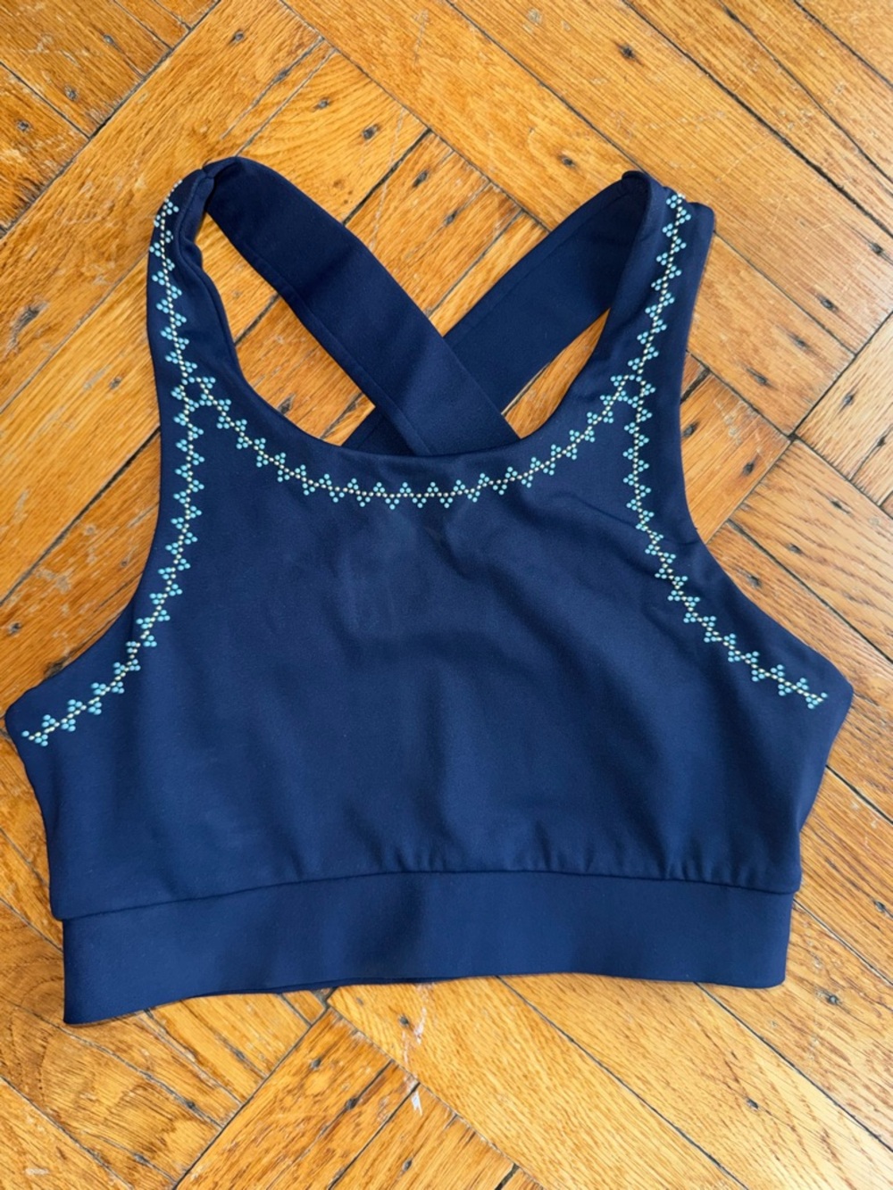 Beach Riot x SoulCycle. Navy Sports Bra